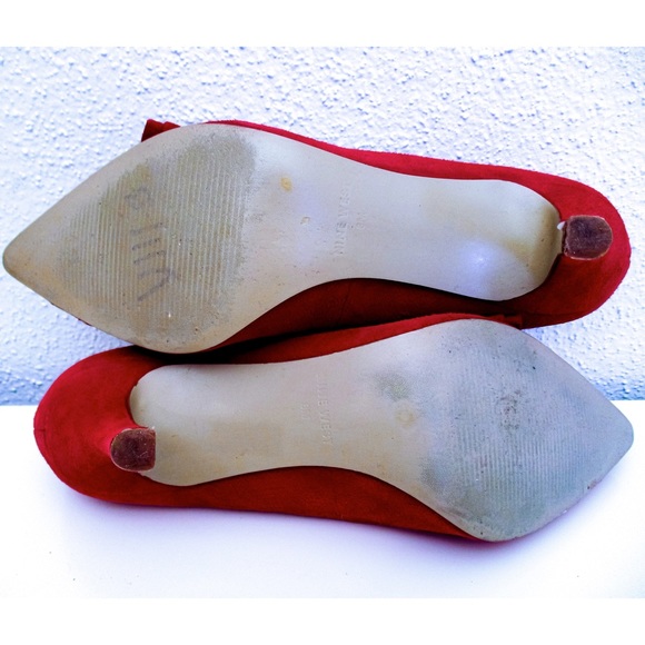 Nine West Red Pointed Toe Pumps w/ Bow - Scarlett - Picture 5 of 10